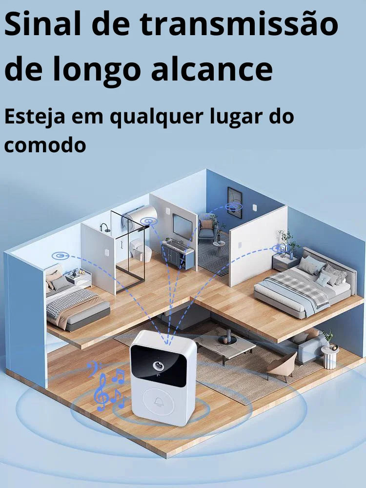 Campainha Inteligente Com Câmera Porteiro Eletrônico Sem Fio