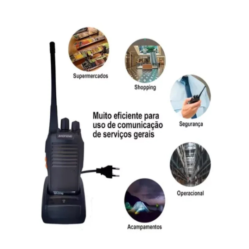 Kit 2 Radio Walk Talk BF-777S Comunicador 16 Ch 5km