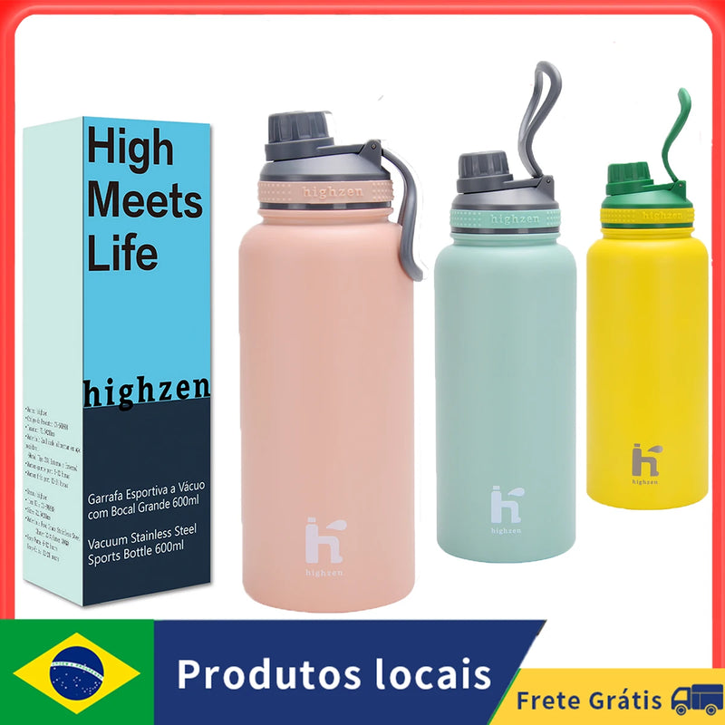 Garrafa esportiva isolada a vácuo de aço inoxidável com alça 950ML